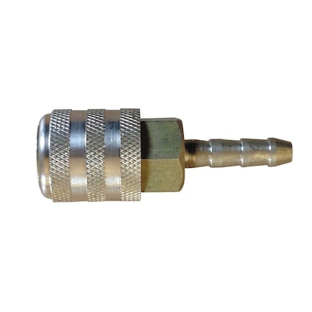Interstate Pneumatics 1/4 Inch Hose Barb Sleeve Lock Straight-In Brass Chuck w/o Internal Shut-off Valve T20